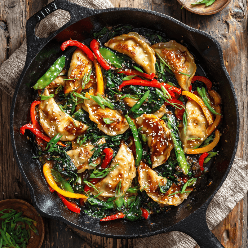 Easy Potsticker Stir Fry Recipe | One-Pan Dinner