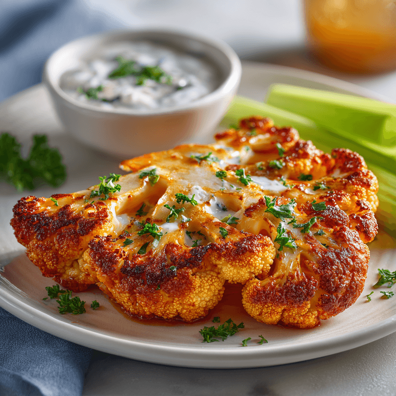 Buffalo Cauliflower Steak Recipe | Air Fryer & Baked