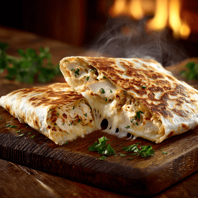 Cheesy Garlic Chicken Wraps Recipe - Easy & Delicious