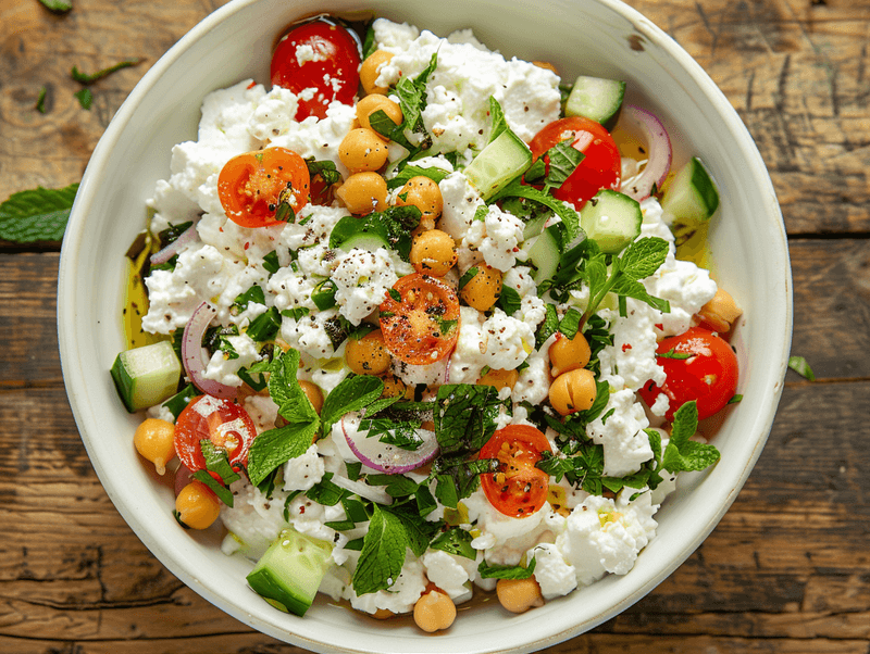 Cottage Cheese and Chickpeas Salad Recipe | Easy & Fresh