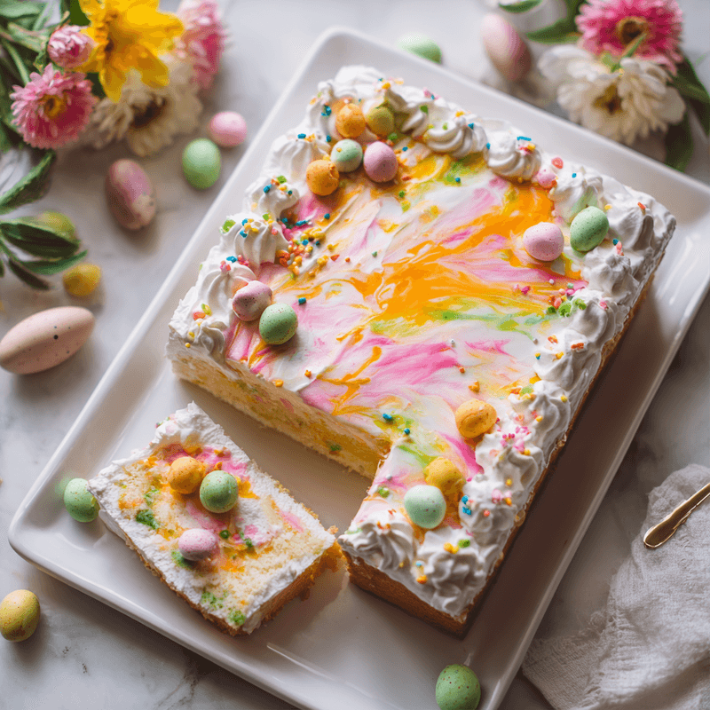 Easy Easter Poke Cake Dessert Recipe | Colorful & Fun