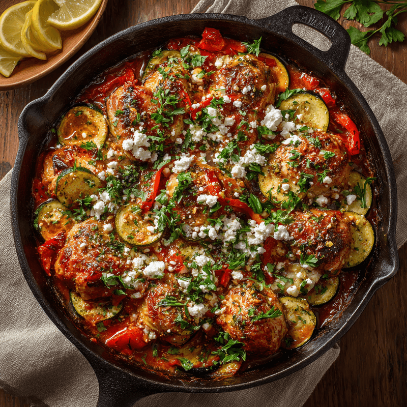 Easy Mediterranean Chicken Zucchini Bake Recipe