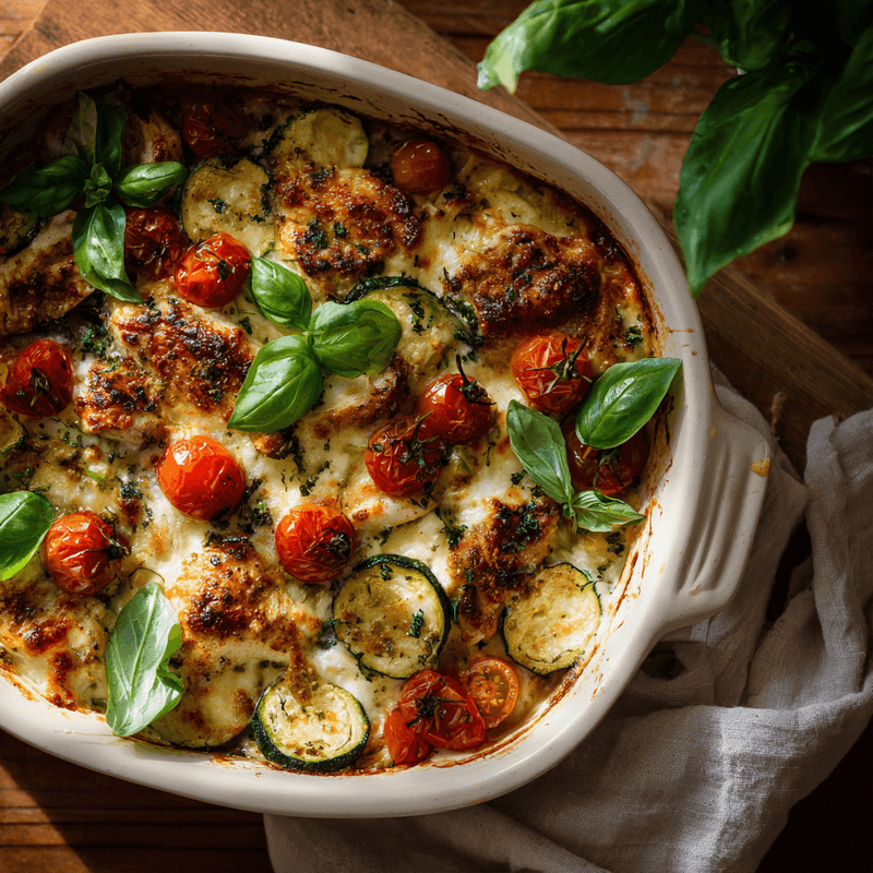Easy Mediterranean Chicken Zucchini Bake Recipe