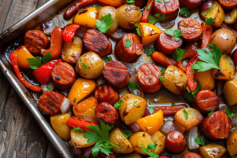 Easy One-Pan Honey Garlic Kielbasa & Veggies Recipe