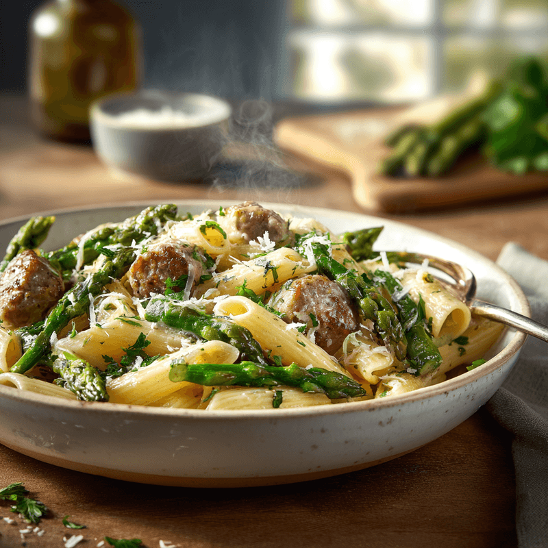Easy Sausage Asparagus Pasta Recipe | Cook With Lucia