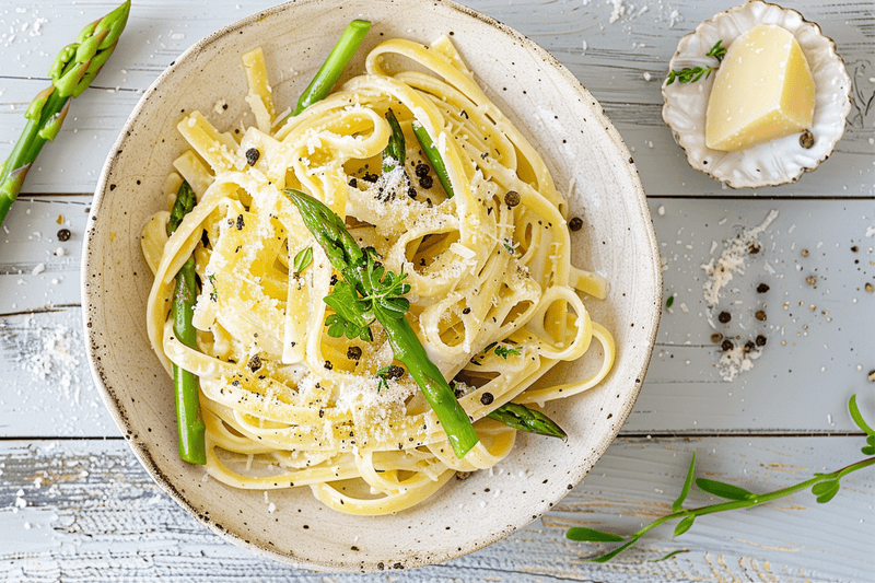 Easy Spring Fettuccine Asparagus Dinner Recipe
