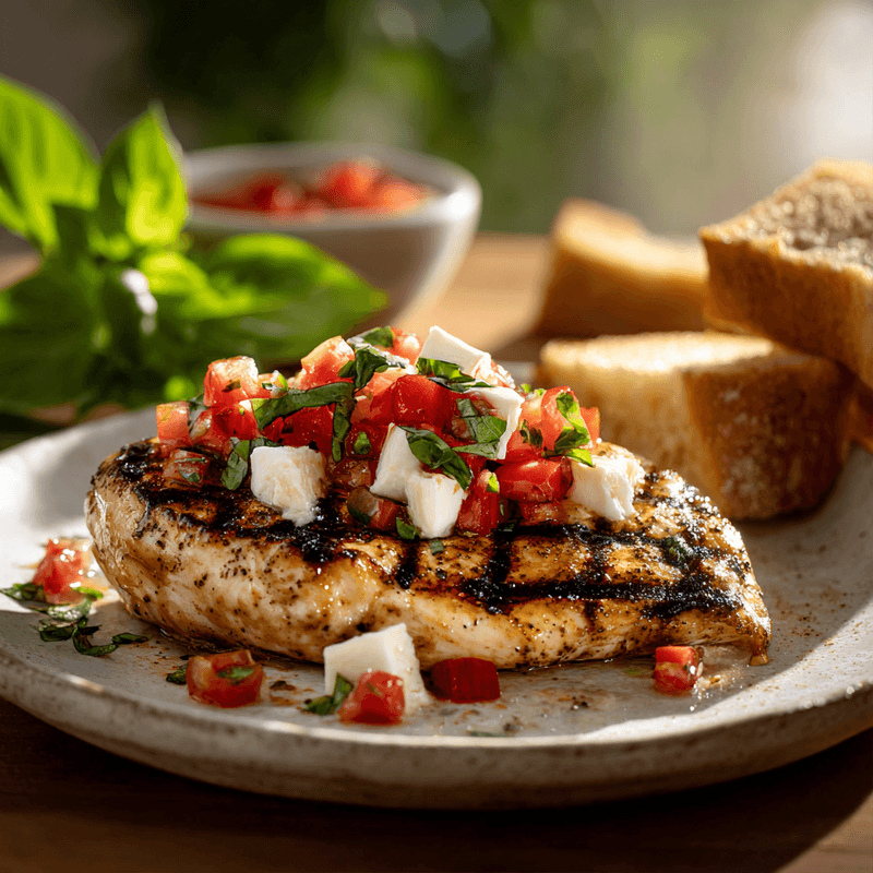 Easy Summer Dinner Recipes: Grilled Bruschetta Chicken