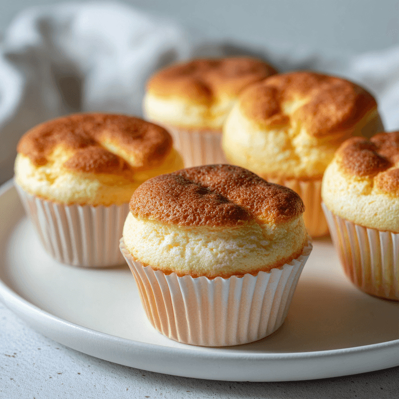 Fluffy Cotton Cheesecake Cupcakes with Japanese Style