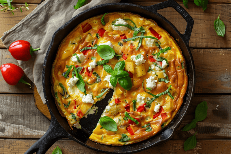 Garden Frittata with Goat Cheese & Potatoes Recipe