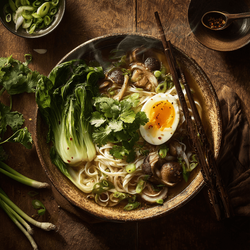 Healing Ginger Garlic Broth with Rice Noodles Recipe
