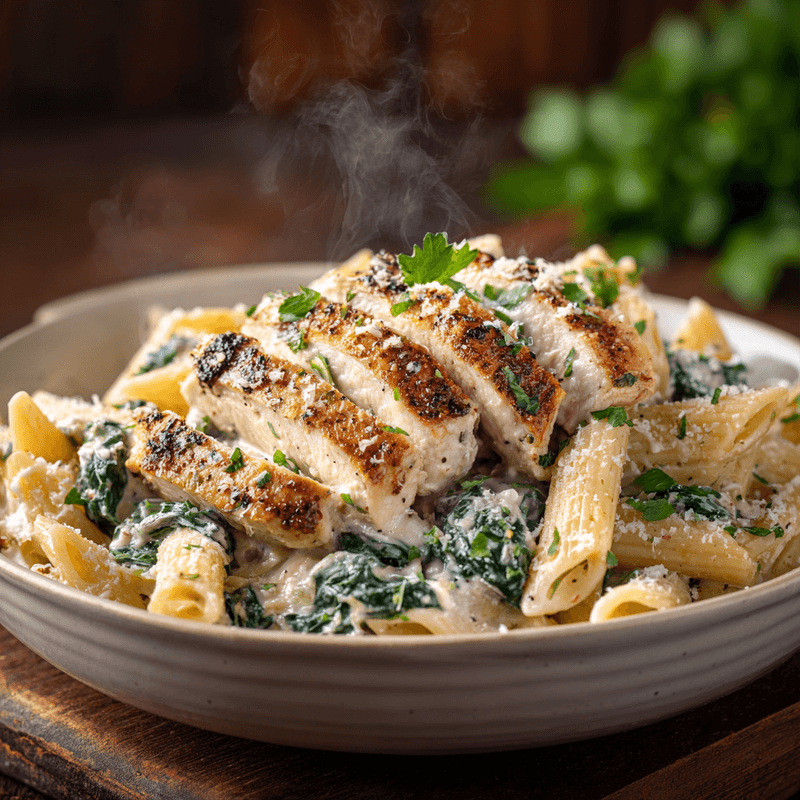 Healthy Garlic Parmesan Chicken Pasta Recipe