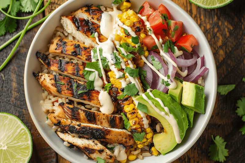 High-Protein Street Corn Chicken Bowls (30-Minute Meal Prep)
