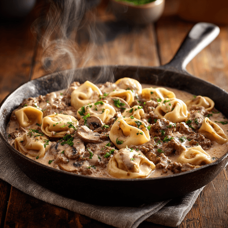 30-Minute Creamy Beef Stroganoff Tortellini Recipe