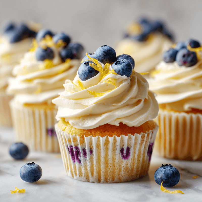 Lemon Blueberry Cupcakes Recipe | Moist & Fluffy