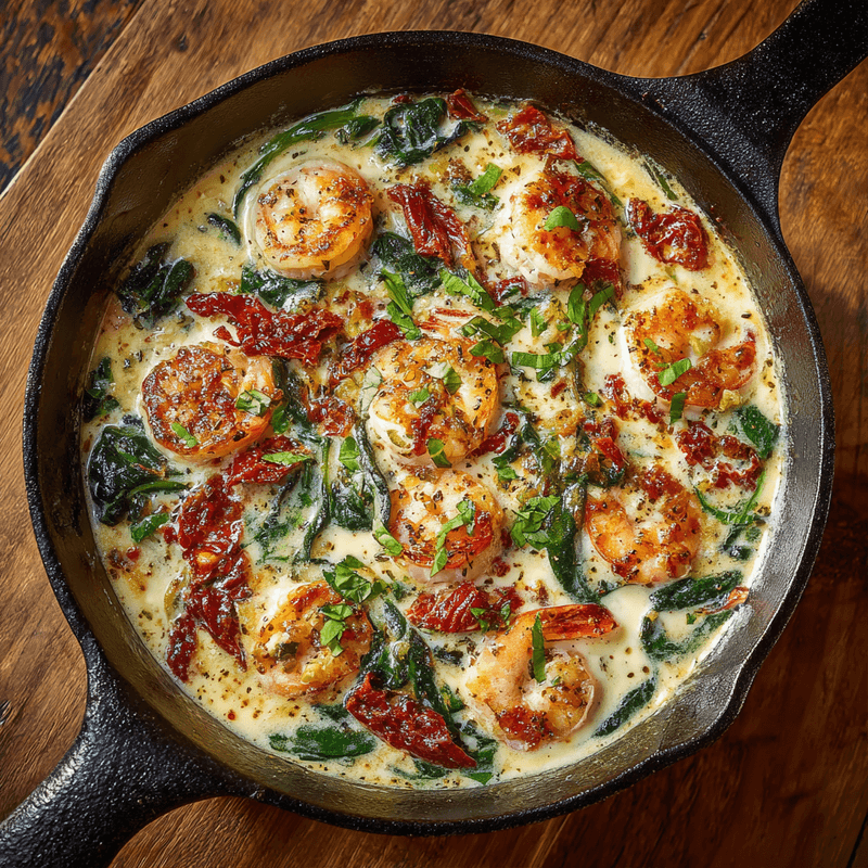 Low-Carb Shrimp Tuscan Bake – Creamy Keto Seafood Dinner