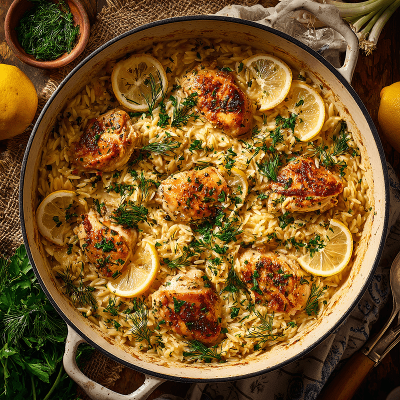 One-Pot Lemon Orzo with Chicken | Easy Recipe