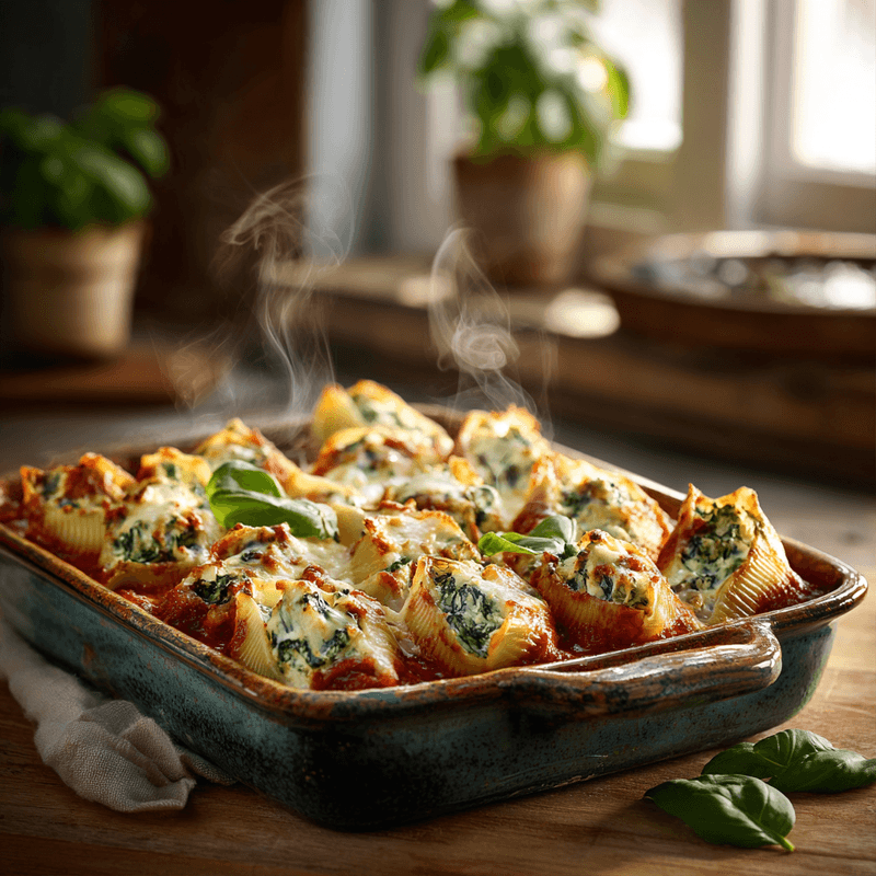 Spinach and Ricotta Stuffed Shells Recipe - Easy & Creamy