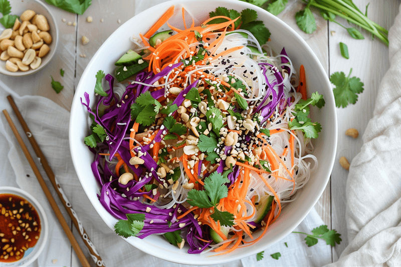 Spring Roll Salad with Spicy Ginger Dressing Recipe
