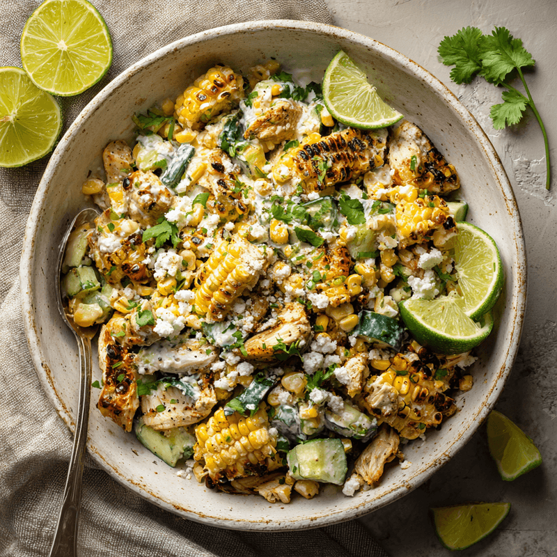 Street Corn Creamy Cucumber Chicken Salad Recipe