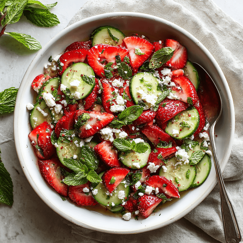 Cucumber Strawberry Salad Recipe - Fresh & Delicious