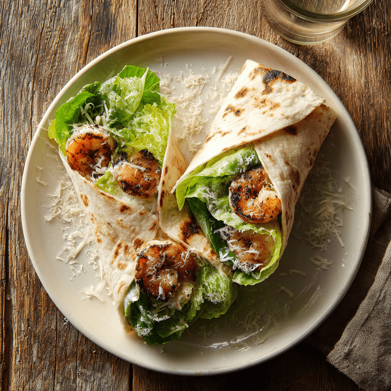 Zesty Grilled Shrimp Caesar Wraps – Budget-Friendly Lunch
